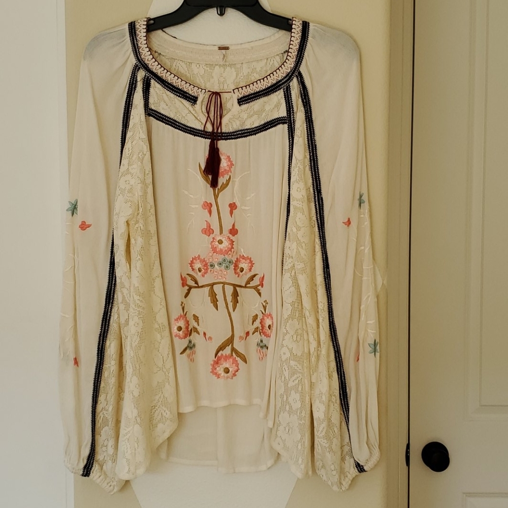 Free People embroidered blouse